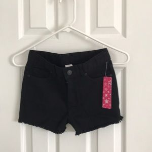 Girls frayed edge denim shorts